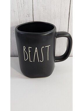 RAE DUNN BEAST BLACK COFFEE MUG TEA ARTISAN COLLECTION MAGENTA 192 BEAUTY DISNEY